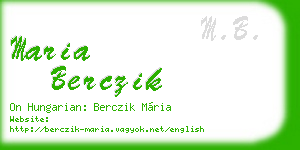 maria berczik business card